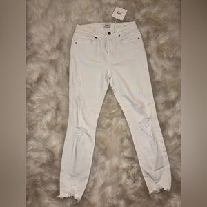 Just Black White Distressed Skinny Jeans